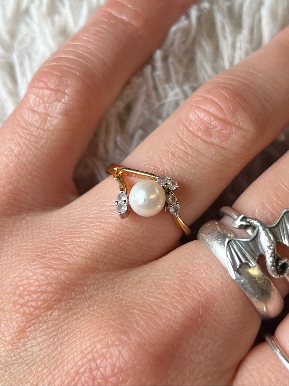 Gold Pearl Ring